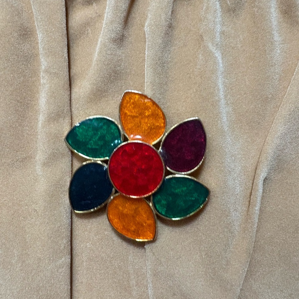 Multicolor Floral Brooch